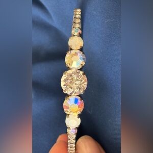 Sorrelli Stunning white bridal opal crystal Silvertone cuff Bracelet